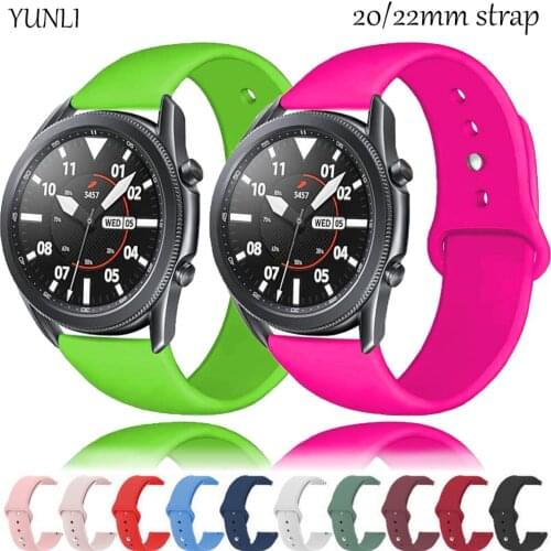 20mm 22mm Silicone band For Samsung Active 2 strap Gear S3 frontier bracelet Galaxy watch 3/46mm/42mm/Active 2 40mm 44mm strap