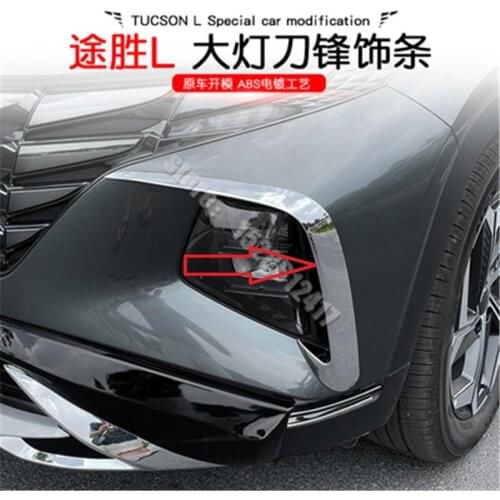 Car Styling ABS front bumper blade anti-collision protection strip trim Fog lamp shade for Hyundai Tucson L 2021