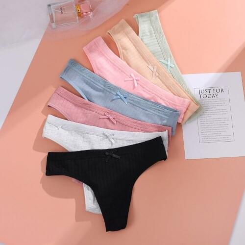 KISS WIFE G-string Panties Cotton Womens Underwear Sexy Panties Female Underpants Thong Solid Color Pantys Lingerie M-XL Design