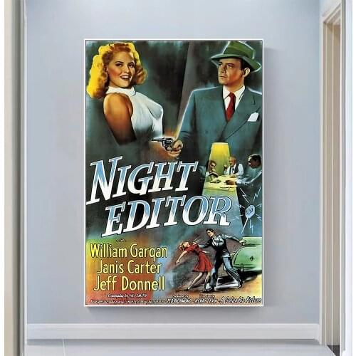 V0508 Night Editor Vintage Classic Movie Wall Silk Cloth HD Poster Art Home Decoration Gift