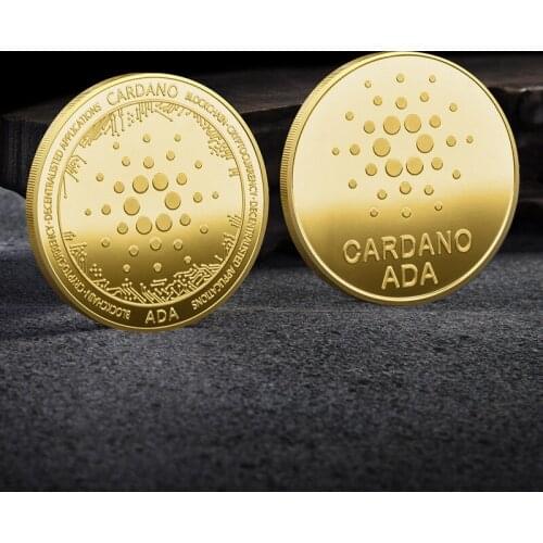 1pc Ada Cardano Bitcoin TRX QTUM IOTA Crypto Coin Cryptocurrency Gift Commemorative Collection Gold Plate Commemorative Coins