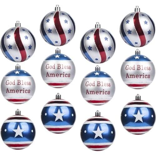 2021 DIY American Flag Design Christmas Ball Ornaments Holiday Tree Balls Decorations Tree for Home New Year Tree