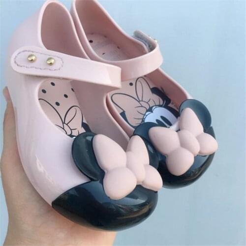 2021 New mini Melissa shoes Melissa childrens ears Minnie bow jelly shoes sandals of the girls