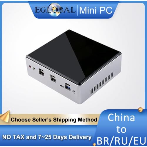 Eglobal Mini PC NUC Computer Intel i7 8550U i5 8250U 4 Core 8 Threads 2*DDR4 2*Lans M.2 NVMe Win10 Pro Linux WiFi USB-C DP HDMI