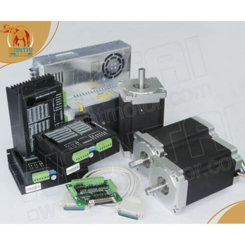 3Axis Nema34 Stepper Motor 85BYGH450D-008 5.6A 7.7N.m/1090oz+Driver DQ860MA 80V7.8A 256Micro CNC ROUNTER KIT