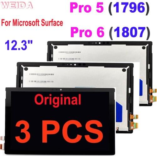 3 PCS Original For Microsoft Surface Pro 5 1796 Pro 6 1807 LCD Display Touch Digitizer Assembly For Surface Pro5 Pro6 LP123WQ1