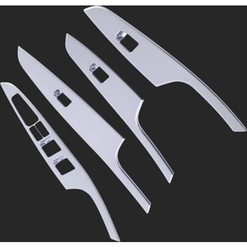 For Hyundai Tucson 2016 2017 Car ABS Chrome Window Switch Trim Inner Door Armrest Cover Decoration Only Fit Left-hand Drive 4Pcs