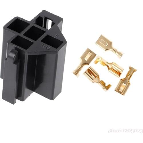 40A 5 Pin Relay Connector Socket with 5 x 6.3mm Terminals Car Truck Vehicle Relay Case Holder