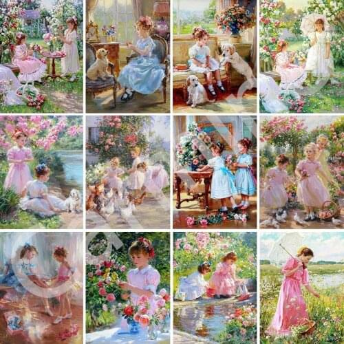 DIY 5D Diamond Painting Portrait Girl Cross Stitch Kit Embroidery Mosaic Picture Full Round&Square Drill Home Decoration Gift