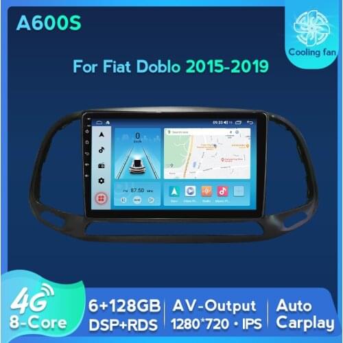 4G LTE 6GB+128GB Car Multimedia GPS Navigation Radio Player For Fiat Doblo 2015 2016 2017 2018 2019 RDS IPS Wireless Carplay