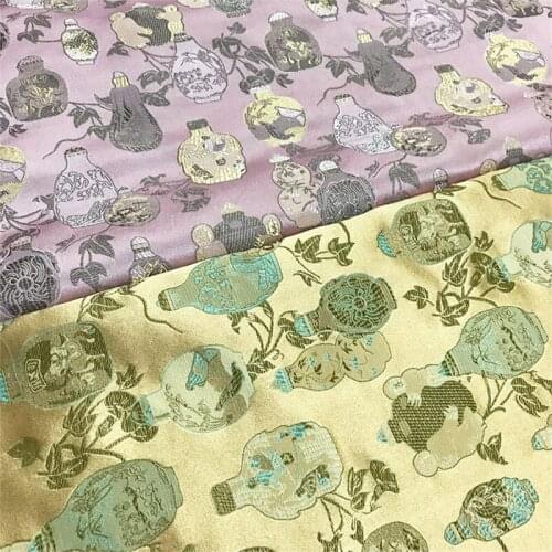 CF529 1meter Blue and White Porcelain Jacquard Brocade Fabric Chinese Cheongsam/Japanese Kimono Clothing Fabric DIY Sewing Cloth