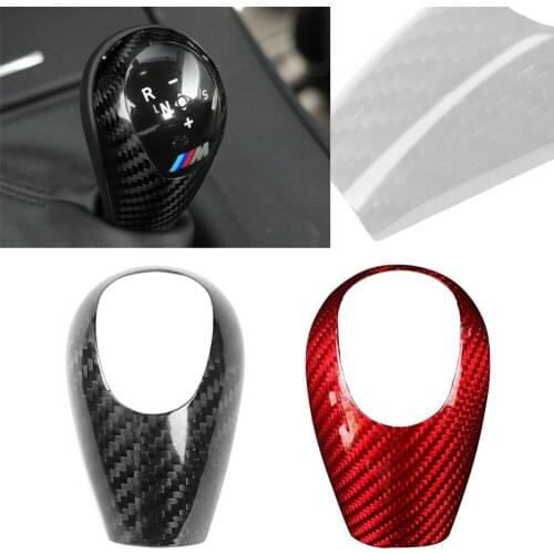 For Bmw M3 M5 M6 M Series Carbon Fiber Interior Car Gear Shift Knob Cover Trim Decoration