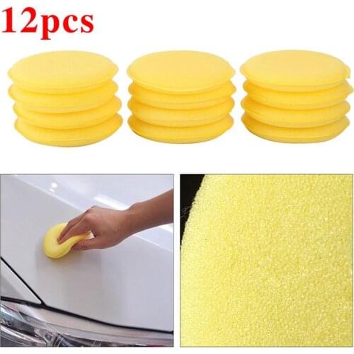 12pcs Car Wash Sponge Waxing Polish Wax Foam Sponge Car Detailing Cleaning Applicator Pads Car Glass Clean Car Cleaning Sponge