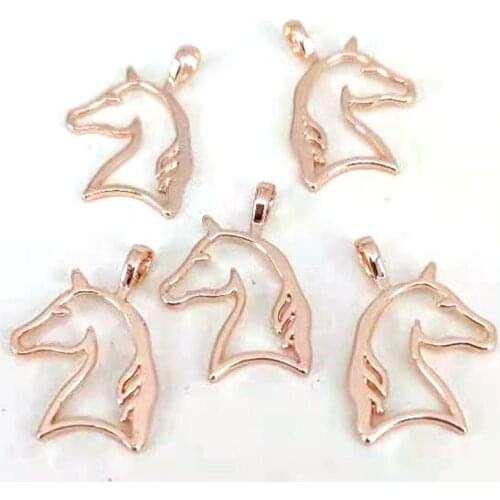 Hzew 5 pcs Jewelry Simple Horse Jewelry Pendant Zinc Alloy Horses Punk charm for women