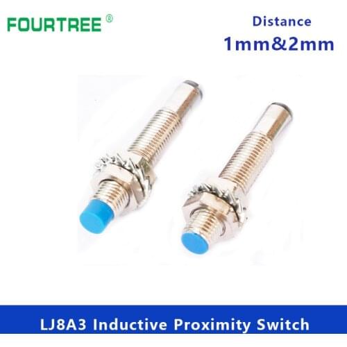 LJ8A3 M8 Proximity Switch Metal Inductive Approach Sensor Detect Distance 1mm 2mm PNP/NPN NO NC Special for MCU BY/AY/EX/DX/DZ