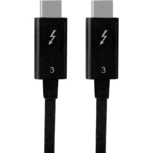 Thunderbolt3 male to male data charge cable black color
