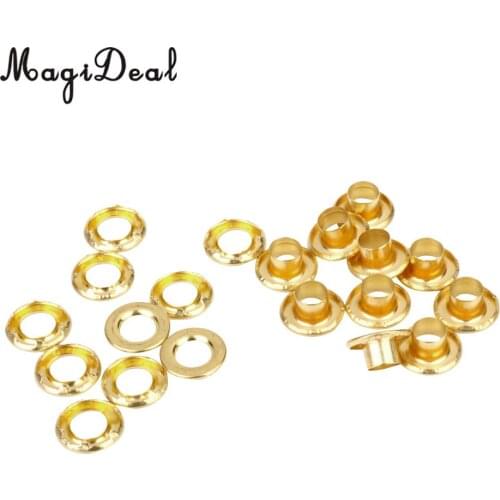 MagiDeal 10 Pieces Copper Tent Awning Grommets Tarp Eyelets Replacement Kit Gold for Camping Hiking Jeans Clothes Accessories