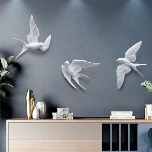 Creative art 3D bird wall hanging decorative room decor aesthetic Light luxury home decoration wall Room decoration accessories