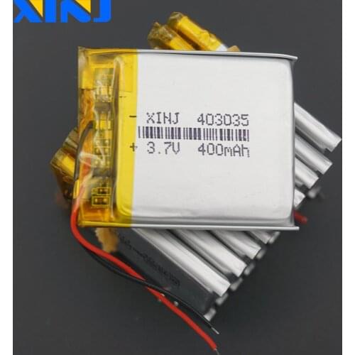 XINJ 10pcs 3.7V 400mAh Li lithium polymer battery li po Li ion cell 403035 For GPS Sat Nav DIY Camera driving recorder Glasses