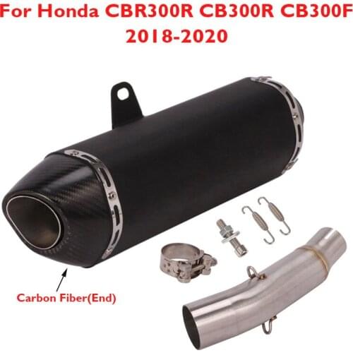 Motorcycle Exhaust System Slip on Escape Muffler Tip Silencer Connector Link Pipe for Honda CBR300 CB300F CB300R 2018 2019 2020