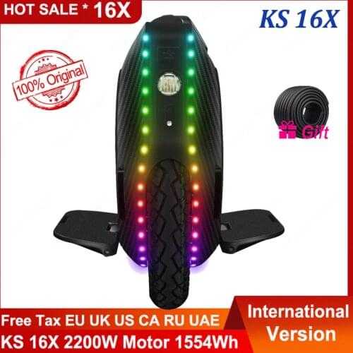 Newest KS-16X Electric unicycle 2200W motor 1554wh battery speed 50km/h Dual Charging Longest Mileage Hot sale ECU