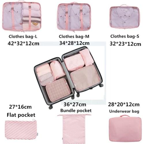 3 Set/Lot Multi function and large capacity travel waterproof clothing sorting storage bag 6 Pieces of a set