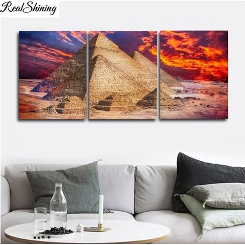 Pyramid Paint Places of Interest Sunrise 5D diy diamond rhinestone embrordery crystal beads 3 pcs set hobby mosaic art F242