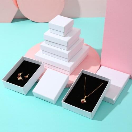 24pcs Jewelry Box White Matte Film Jewelry Box Stain-resistant Ring Box Can Customized Jewelry Box Jewelry Packaging Organizer