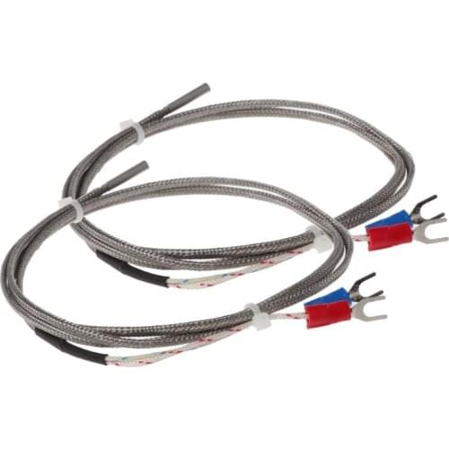 2Pcs 1m K-Type 0 to 600 Degree Thermocouple Temperature Controller Sensor Probe 3x15x1000