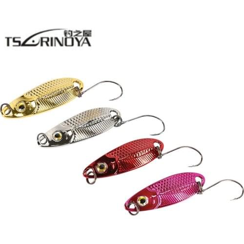 TSURINOYA 2Pcs Spoon Bait 1.5g/2.5g/3.5g Metal Bait Spoon Sequins Fishing Lures Single Barbed Hook Iscas Artificial Baits Pesca