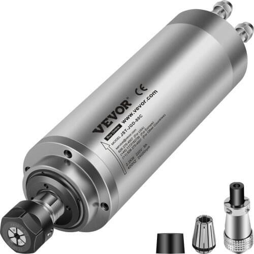 VEVOR 2.2KW 3KW Water Cooled Spindle Motor High Speed ER20 Collet Match with CNC Engraving Milling Machine & Frequency Converter