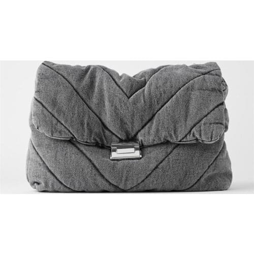 Vintage Blue Denim Women Shoulder Bags Jeans Handbags Luxury Designer Chains Crossbody Bag Large Capacity Totes Female Purse