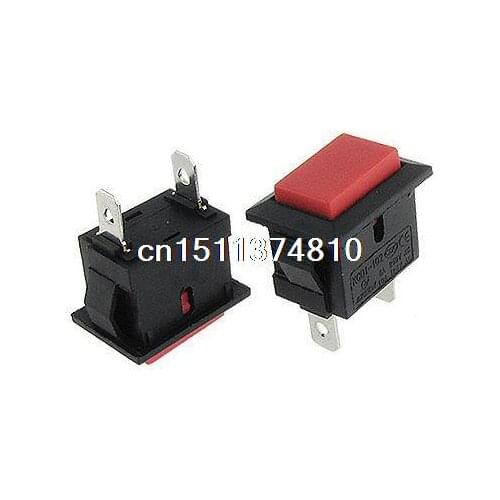 10 x 2 Pin Rectangular Red Button Momentary Pushbutton Switch AC6A/250V 10A/125V