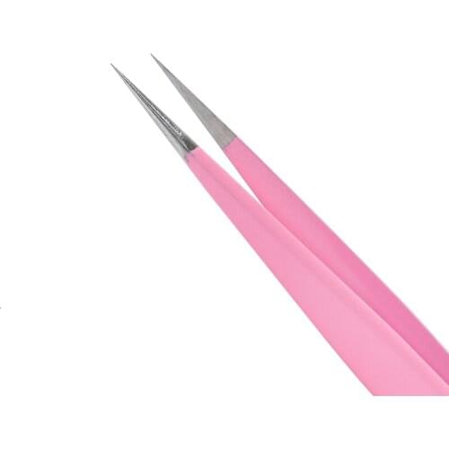10pcs/Lot VETUS Pink Eyelash Tweezers Stainless Steel Precision Tip Pink Grafting Eyelash Beauty Tools