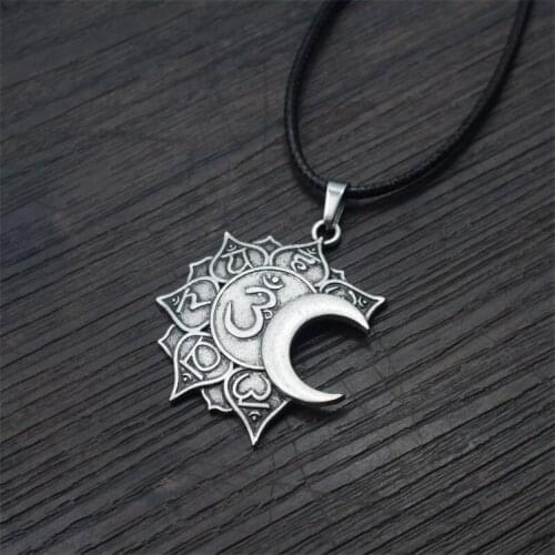 12pcs Om Religious Lotus Mandala pendant Necklace Tibet Spiritual Jewelry