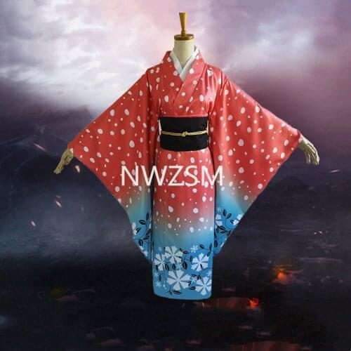 Anime Demon Slayer cosplay clothing Akaza wife COS kimono dress