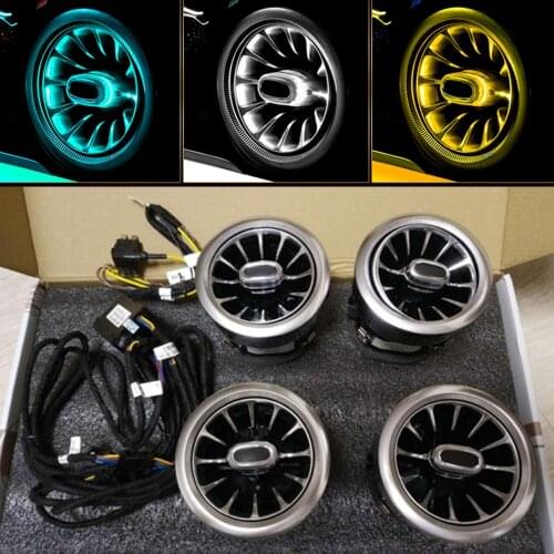 3/64-color Car Synchronous Original Atmosphere Lamp For Benz V-class W447 Ambient Light V260 LED Air Vent Turbine Nozzle Light