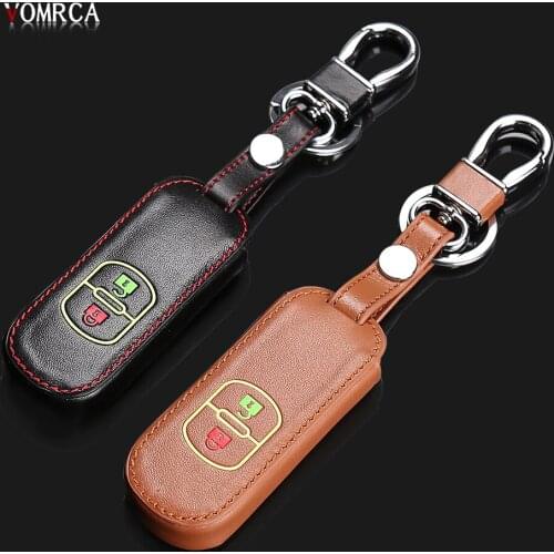 Car-cover New Design 100% Genuine Leather luminous car key bag For Mazda CX-5 CX5 axela 3 Atenza 6 CX-3,2 Buttons remote control