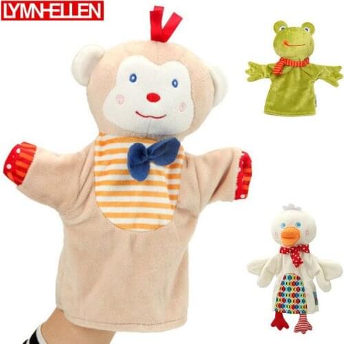 Baby Cartoon Animal Hand Puppet Doll Monkey Duck Frog Toy Infant Puppets Storytelling Tool Hands Cloth Cover Kids Early Toys