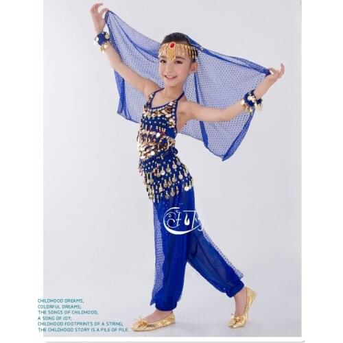 1 Sets Children India Belly Dance Practice Shows Suit