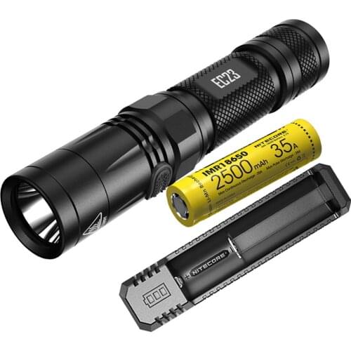 NITECORE EC23 Flashlight CREE XHP35 HD LED max 1800 lumen beam distance 255 meter waterproof outdoor torch search rescue light