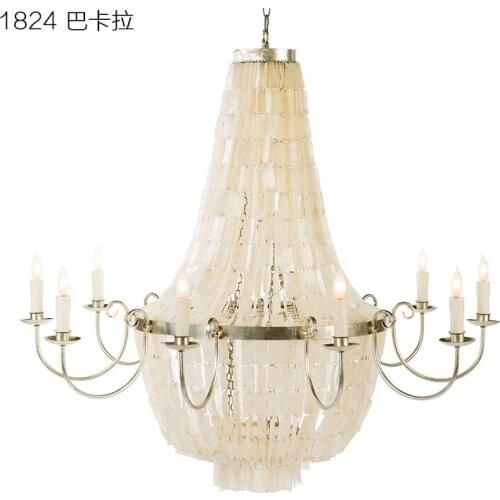 French shell chandelier atmospheric luxury living room dining room bedroom American villa duplex building hotel project