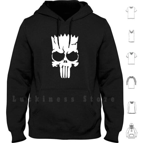 Punisher hoodies long sleeve Punisher Hero Heroes Villains Villain Skull Black Rock Tattoo Skulls Skullart Halloween