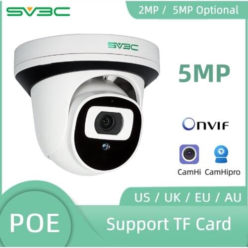 SV3C Smart IP Camera 2MP 5MP PoE Outdoor Infrared Night Vision Dome Cam Featured with Person/Vehicle Detection CCTV
