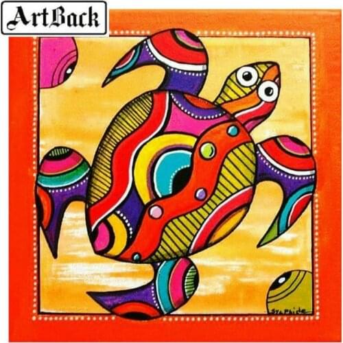Full square 5d diy diamond painting color turtle kit 3d diamond embroidery rhinestone mosaic artwork home decor