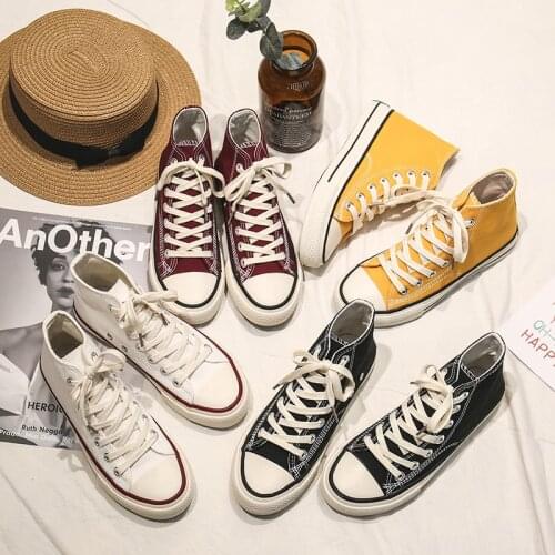 Women Canvas Shoes men Fashion Summer Casual Sneakers High Top Women Shoes Students Vulcanize Shoes Flats 2020 Spring Summer
