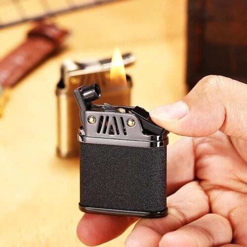 Zorro Kerosene Lighter Retro Vintage Grinding Wheel One-key Pressing Ignition Gasoline Portable Arm Raising Cotton Oil Machine