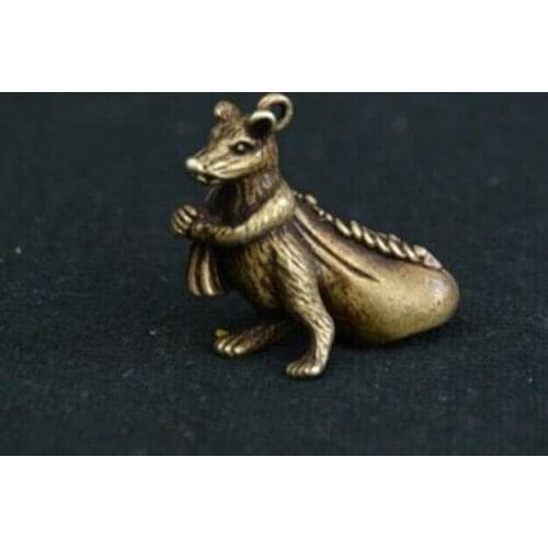Chinas Archaize Brass Mouse Small Pendant 3.5cm