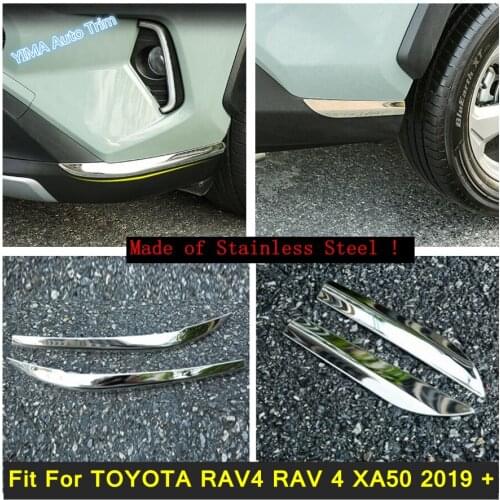 Lapetus Front / Rear Bumper Corner Protection Moldings Kit Corner Guard Cover Trim Fit For TOYOTA RAV4 RAV 4 XA50 2019 2020 2021