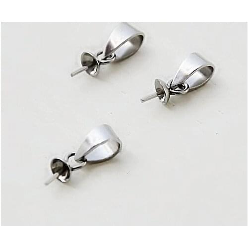 10pcs 3/4/5/6/8mm Pearl Tray End Cap Stainless Steel Bead Caps Clasps Clip Fitting Round Beads Pendants DIY Necklace Findings